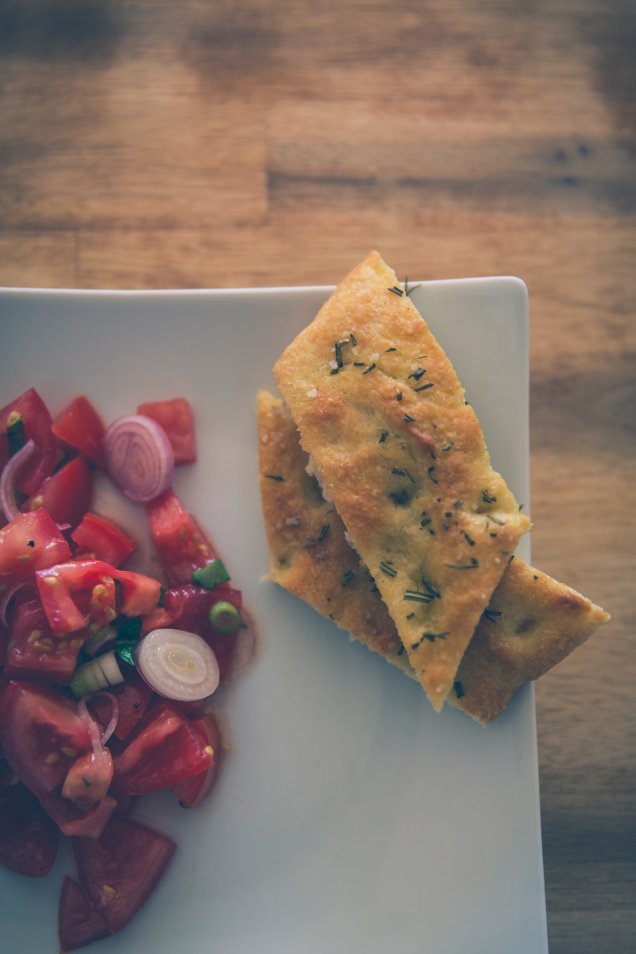 Insanely easy focaccia bread-perfect for dipping in your choice of fragrant oil