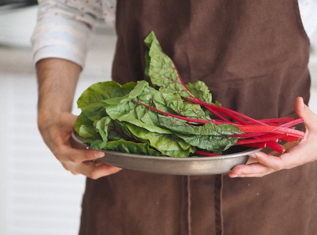 Easy delicious vegan swiss chard with white beans served over french bread